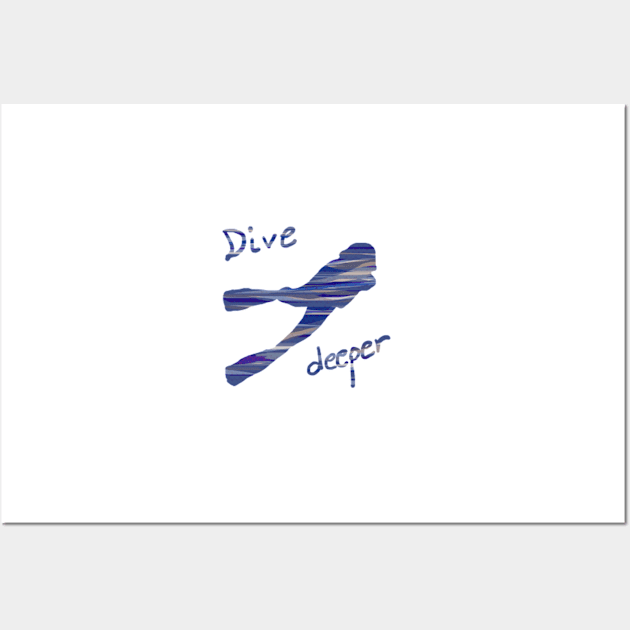 dive deeper black and white minimal sketch Wall Art by katerina-ez